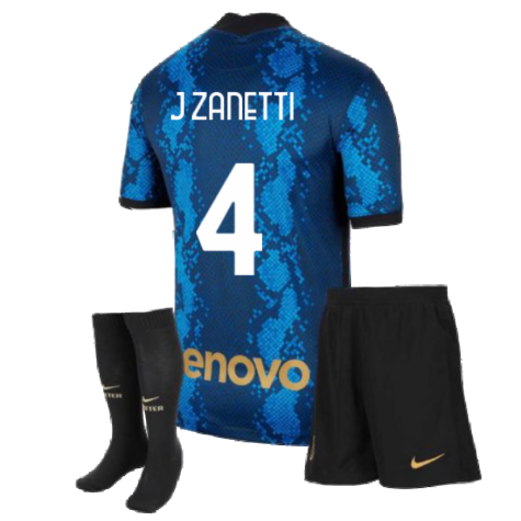 2021-2022 Inter Milan Little Boys Home Kit (J ZANETTI 4)