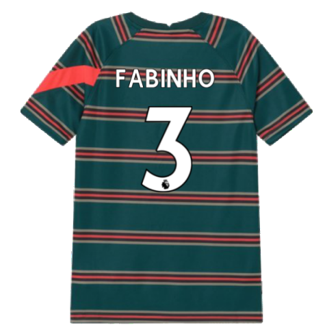 2021-2022 Liverpool Pre-Match Football Top (Atomic Teal) - Kids (FABINHO 3)