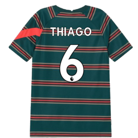 2021-2022 Liverpool Pre-Match Football Top (Atomic Teal) - Kids (THIAGO 6)