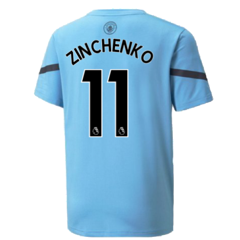 2021-2022 Man City Pre Match Jersey (Light Blue) (ZINCHENKO 11)