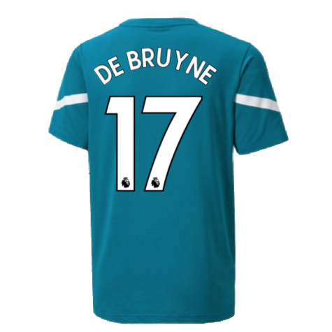 2021-2022 Man City Pre Match Jersey (Ocean Depths) - Kids (DE BRUYNE 17)