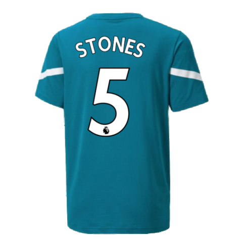 2021-2022 Man City Pre Match Jersey (Ocean Depths) - Kids (STONES 5)