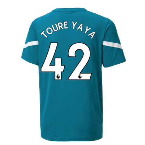 2021-2022 Man City Pre Match Jersey (Ocean Depths) - Kids (TOURE YAYA 42)