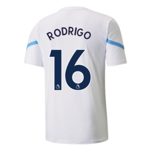 2021-2022 Man City Pre Match Jersey (White) - Kids (RODRIGO 16)