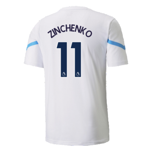 2021-2022 Man City Pre Match Jersey (White) (ZINCHENKO 11)