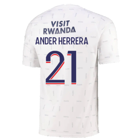 2021-2022 PSG Pre-Match Training Jersey (White) (ANDER HERRERA 21)