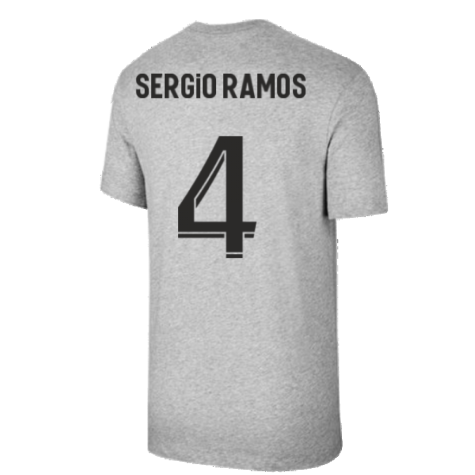 2021-2022 PSG Tee Evergreen Crest (Grey) (SERGIO RAMOS 4)