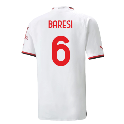 2022-2023 AC Milan Authentic Away Shirt (BARESI 6)