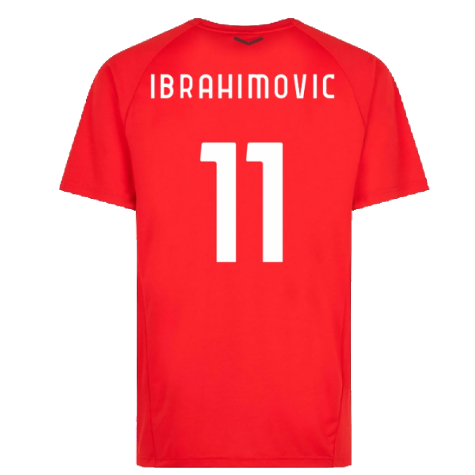 2022-2023 AC Milan Casuals Tee (Red) (IBRAHIMOVIC 11)