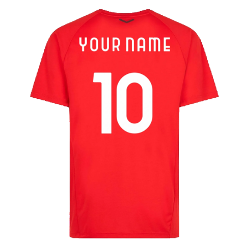 2022-2023 AC Milan Casuals Tee (Red) (Your Name)