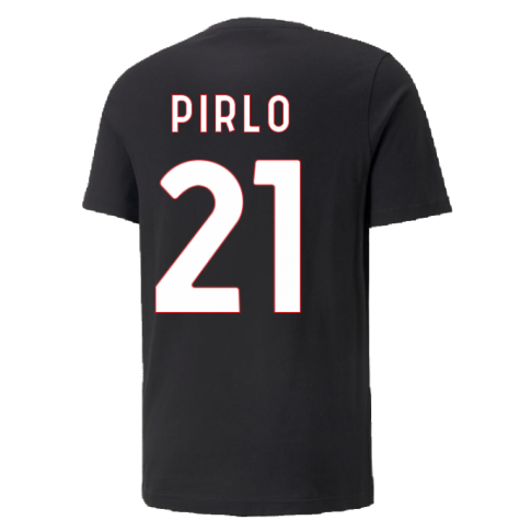 2022-2023 AC Milan FtblCulture Tee (Black) (PIRLO 21)