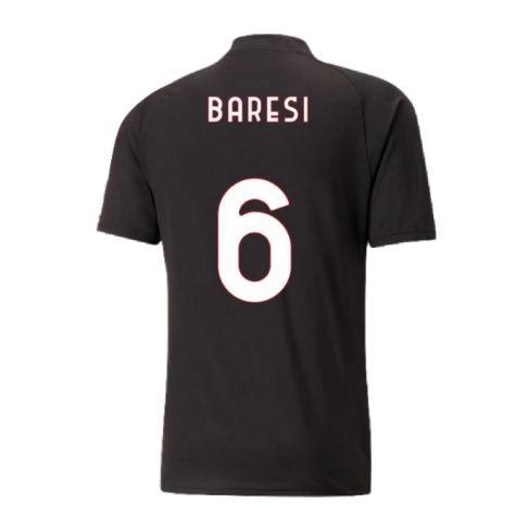 2022-2023 AC Milan Pre-Match Jersey (Black-Red) (BARESI 6)