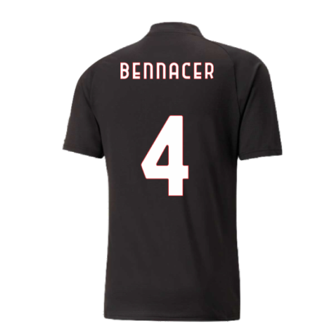 2022-2023 AC Milan Pre-Match Jersey (Black-Red) (BENNACER 4)