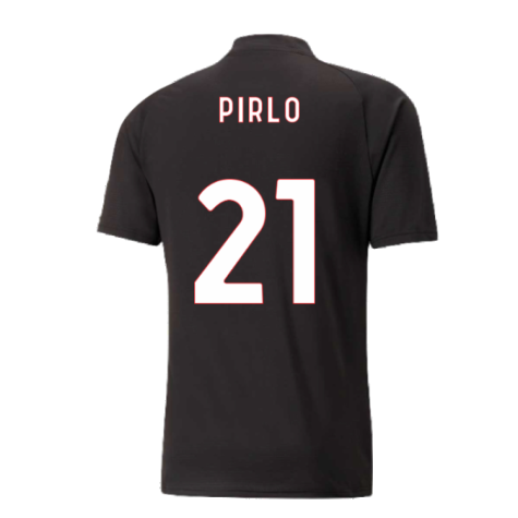 2022-2023 AC Milan Pre-Match Jersey (Black-Red) (PIRLO 21)