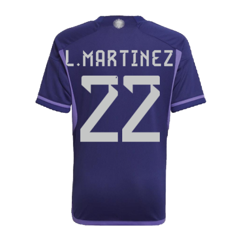 2022-2023 Argentina Away Shirt (Kids) (L.MARTINEZ 22)