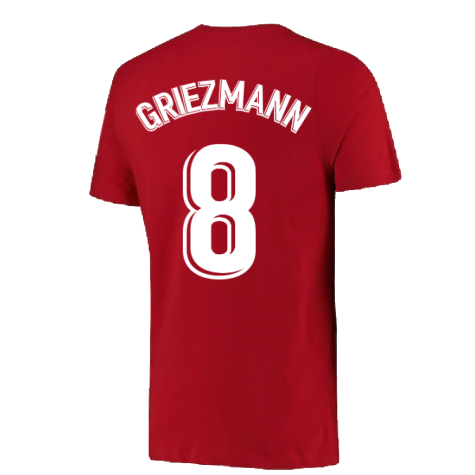 2022-2023 Atletico Madrid Crest Tee (Red) (GRIEZMANN 8)