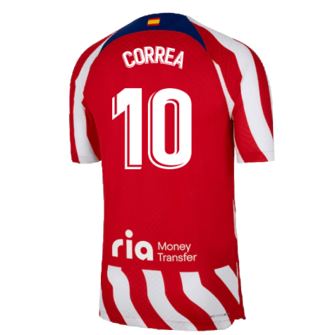 2022-2023 Atletico Madrid Home Player Issue Jersey (CORREA 10)