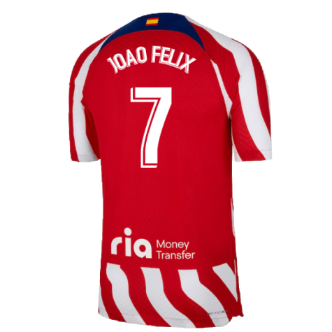 2022-2023 Atletico Madrid Home Player Issue Jersey (JOAO FELIX 7)