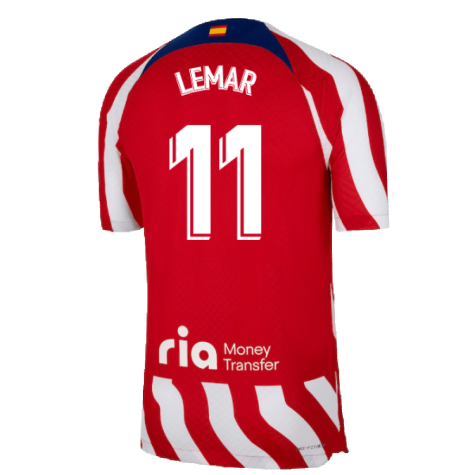 2022-2023 Atletico Madrid Home Player Issue Jersey (LEMAR 11)