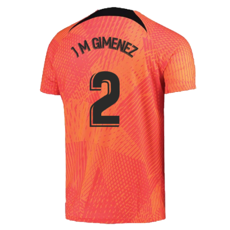2022-2023 Atletico Madrid Pre-Match Training Shirt (Laser Crimson) (J M GIMENEZ 2)