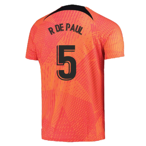 2022-2023 Atletico Madrid Pre-Match Training Shirt (Laser Crimson) (R DE PAUL 5)