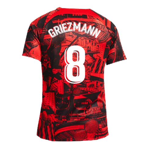 2022-2023 Atletico Madrid Pre-Match Training Shirt (Red) (GRIEZMANN 8)