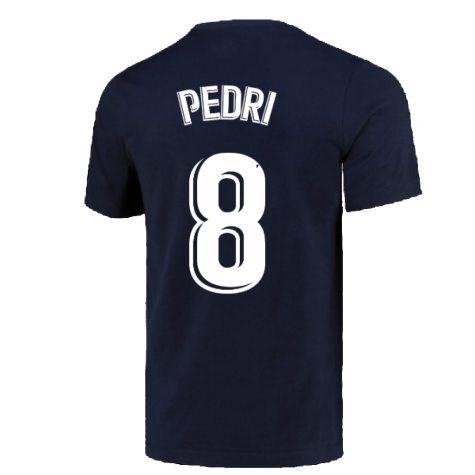 2022-2023 Barcelona Crest T-Shirt (Navy) (PEDRI 8)