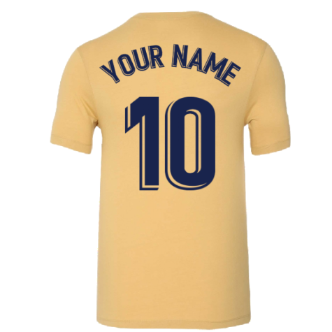 2022-2023 Barcelona Evergreen Crest Tee (Gold) (Your Name)