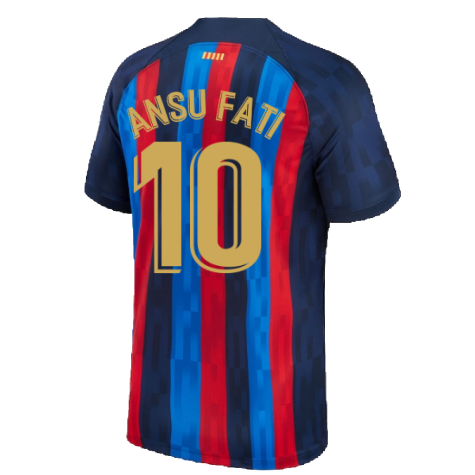 2022-2023 Barcelona Home Shirt (Kids) (ANSU FATI 10)