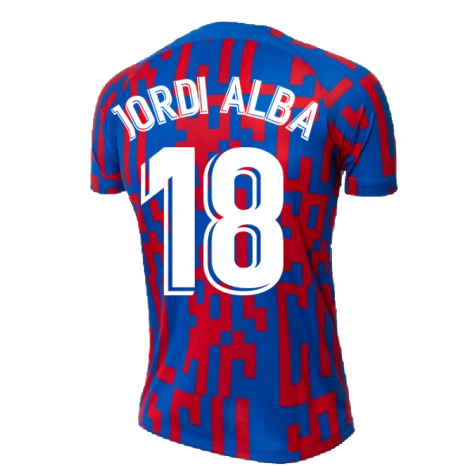 2022-2023 Barcelona Pre-Match Training Shirt (Blue) - Ladies (JORDI ALBA 18)