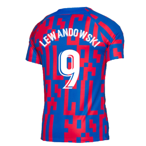 2022-2023 Barcelona Pre-Match Training Shirt (Blue) (LEWANDOWSKI 9)