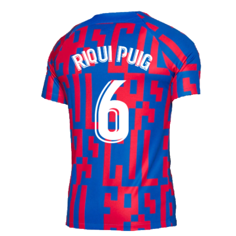 2022-2023 Barcelona Pre-Match Training Shirt (Blue) (RIQUI PUIG 6)