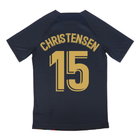 2022-2023 Barcelona Pre-Match Training Shirt (Obsidian) (CHRISTENSEN 15)