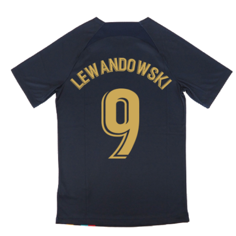 2022-2023 Barcelona Pre-Match Training Shirt (Obsidian) (LEWANDOWSKI 9)