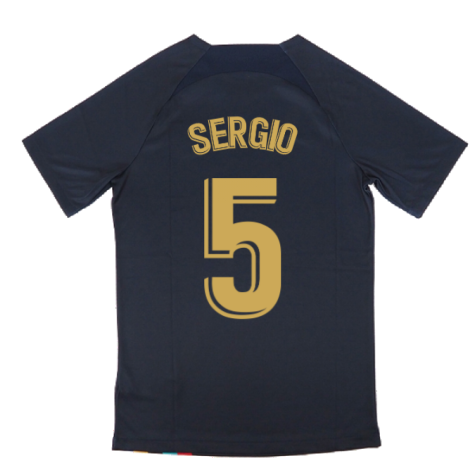 2022-2023 Barcelona Pre-Match Training Shirt (Obsidian) (SERGIO 5)