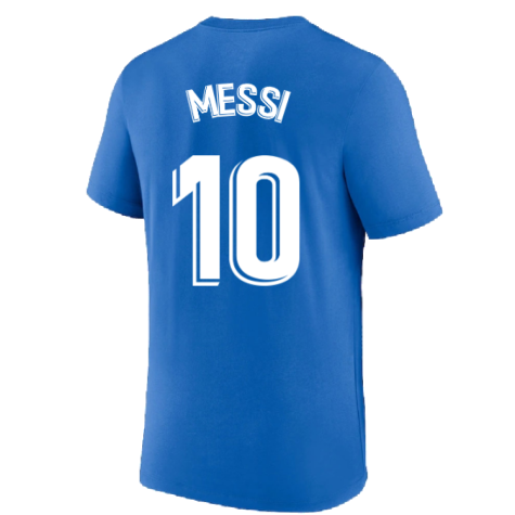 2022-2023 Barcelona Swoosh Club Tee (Blue) (MESSI 10)