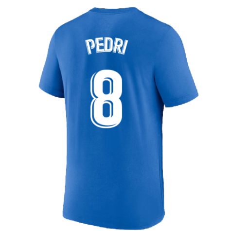 2022-2023 Barcelona Swoosh Club Tee (Blue) (PEDRI 8)