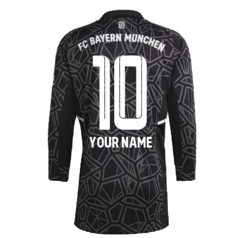 2022-2023 Bayern Munich Home Goalkeeper Shirt (Black) (Your Name)