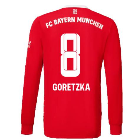 2022-2023 Bayern Munich Long Sleeve Home Shirt (GORETZKA 8)