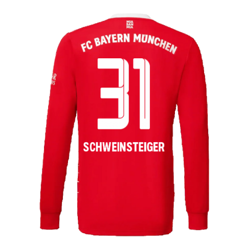 2022-2023 Bayern Munich Long Sleeve Home Shirt (Kids) (SCHWEINSTEIGER 31)