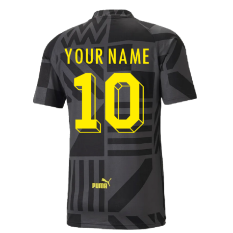 2022-2023 Borussia Dortmund Pre-Match Shirt (Black-Asphalt) (Your Name)