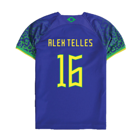 2022-2023 Brazil Away Little Boys Mini Kit (Alex Telles 16)