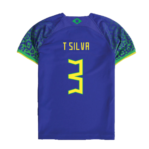 2022-2023 Brazil Away Little Boys Mini Kit (T Silva 3)