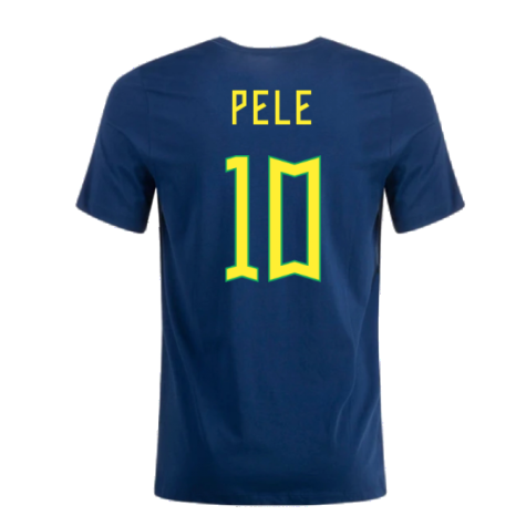 2022-2023 Brazil Crest Tee (Navy) (PELE 10)