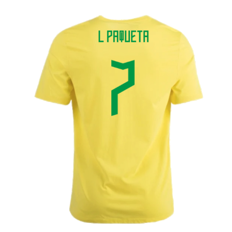 2022-2023 Brazil Crest Tee (Yellow) (L Paqueta 7)