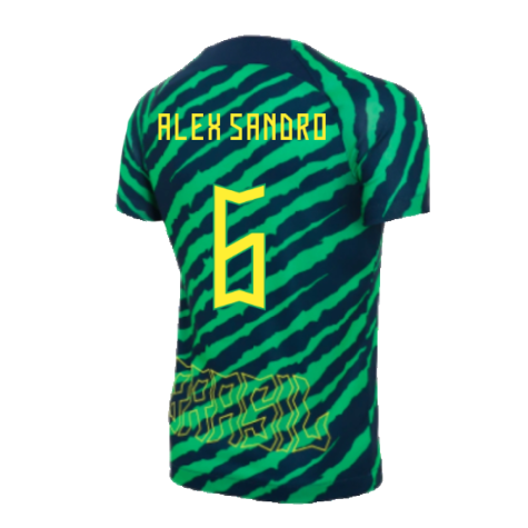 2022-2023 Brazil Dri-Fit Pre-Match Shirt (Kids) (Alex Sandro 6)