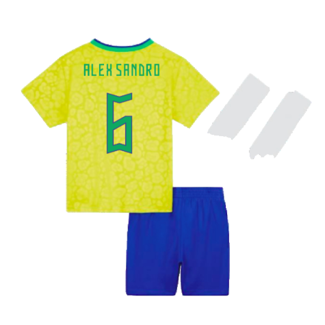 2022-2023 Brazil Home Infants Baby Kit (Alex Sandro 6)