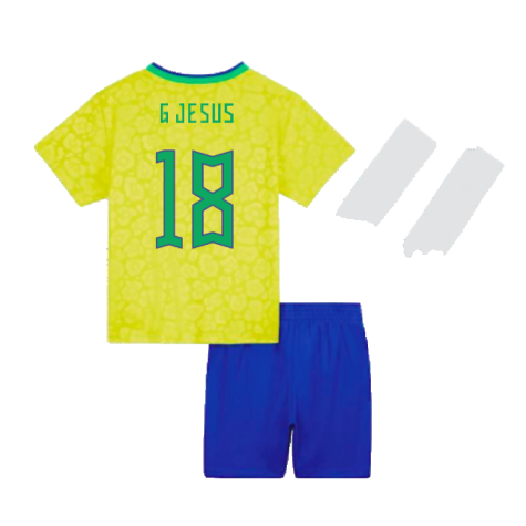 2022-2023 Brazil Home Infants Baby Kit (G Jesus 18)