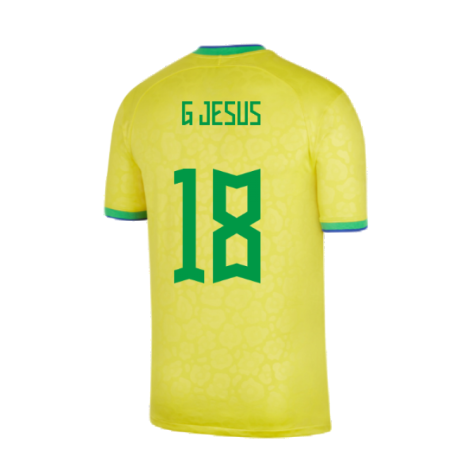 2022-2023 Brazil Home Vapor Shirt (G Jesus 18)