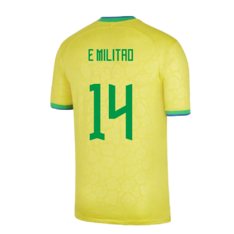 2022-2023 Brazil Little Boys Home Shirt (E Militao 14)